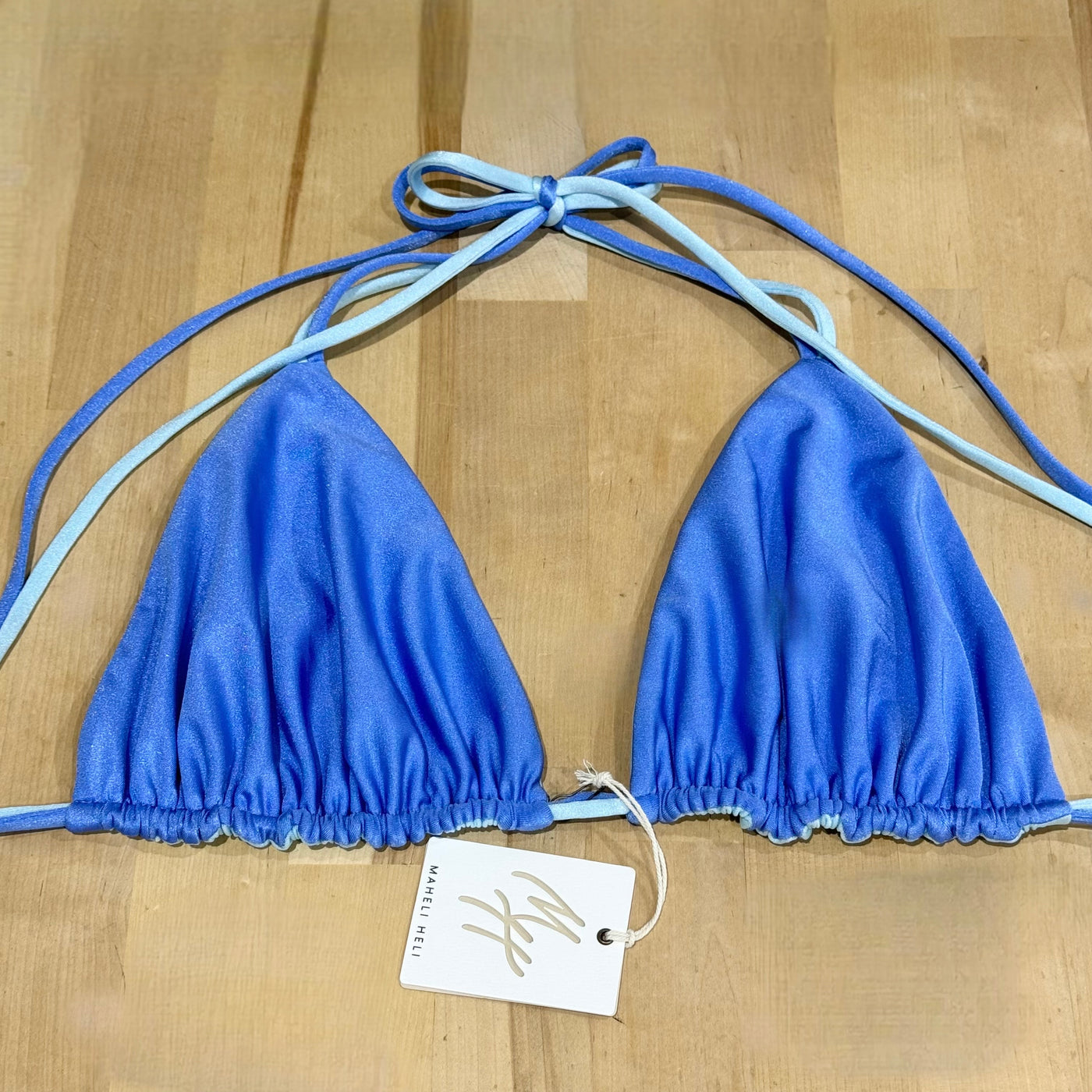 JAE Bikini Top in Metallic Peri/Bahama Blue